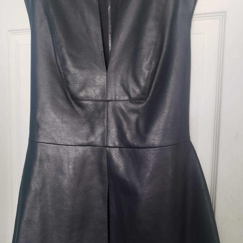 Faux leather top